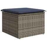 13 Piece Garden Sofa Set with Cushions Grey Poly Rattan - Rear View