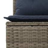 13 Piece Garden Sofa Set with Cushions Grey Poly Rattan - Close-Up Angle