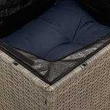 13 Piece Garden Sofa Set with Cushions Grey Poly Rattan - Low Angle