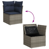 13 Piece Garden Sofa Set with Cushions Grey Poly Rattan - Extra Image