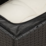 14 Piece Garden Sofa Set with Cushions Black Poly Rattan - Rear View