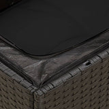 14 Piece Garden Sofa Set with Cushions Black Poly Rattan - Rear View