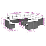14 Piece Garden Sofa Set with Cushions Mix Beige Poly Rattan - Extra Image