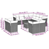 12 Piece Garden Sofa Set with Cushions Black Poly Rattan - Extra Image