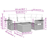 13 Piece Garden Sofa Set with Cushions Black Poly Rattan - Extra Image
