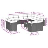 13 Piece Garden Sofa Set with Cushions Mix Beige Poly Rattan - Extra Image