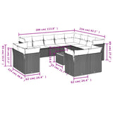 13 Piece Garden Sofa Set with Cushions Grey Poly Rattan - Extra Image