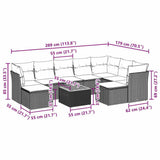 10 Piece Garden Sofa Set with Cushions Black Poly Rattan
