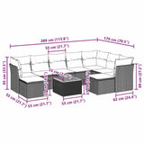 10 Piece Garden Sofa Set with Cushions Black Poly Rattan - Extra Image