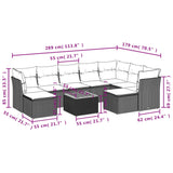 10 Piece Garden Sofa Set with Cushions Grey Poly Rattan