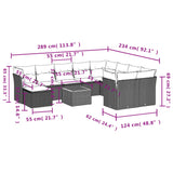 11 Piece Garden Sofa Set with Cushions Black Poly Rattan - Extra Image