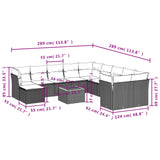 12 Piece Garden Sofa Set with Cushions Grey Poly Rattan - Extra Image