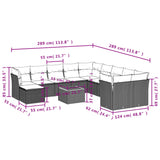13 Piece Garden Sofa Set with Cushions Black Poly Rattan - Extra Image