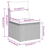 4 Piece Garden Sofa Set with Cushions Black Poly Rattan - Extra Image