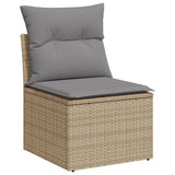 4 Piece Garden Sofa Set with Cushions Mix Beige Poly Rattan - Side View