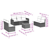 8 Piece Garden Sofa Set with Cushions Grey Poly Rattan