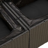6 Piece Garden Sofa Set with Cushions Black Poly Rattan - Close-Up Angle
