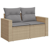 7 Piece Garden Sofa Set with Cushions Mix Beige Poly Rattan - Extra Image