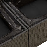 10 Piece Garden Sofa Set with Cushions Black Poly Rattan - Close-Up Angle
