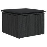 9 Piece Garden Sofa Set with Cushions Black Poly Rattan