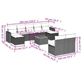 10 Piece Garden Sofa Set with Cushions Grey Poly Rattan - Extra Image