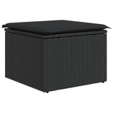 11 Piece Garden Sofa Set with Cushions Black Poly Rattan - Extra Image