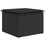 13 Piece Garden Sofa Set with Cushions Black Poly Rattan - Extra Image