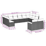 7 Piece Garden Sofa Set with Cushions Mix Beige Poly Rattan
