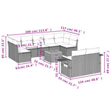 10 Piece Garden Sofa Set with Cushions Mix Beige Poly Rattan - Side View
