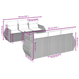 7 Piece Garden Sofa Set with Cushions Grey Poly Rattan