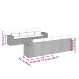 9 Piece Garden Sofa Set with Cushions Black Poly Rattan - Side View