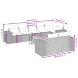 9 Piece Garden Sofa Set with Cushions Beige Poly Rattan - Side View