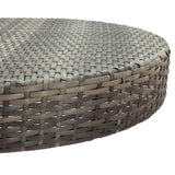 5 Piece Garden Bar Set with Cushions Grey Poly Rattan - Close-Up Angle