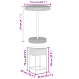 5 Piece Garden Bar Set with Cushions Grey Poly Rattan - Low Angle