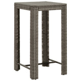 3 Piece Garden Bar Set with Cushions Grey Poly Rattan - 45-Degree Angle