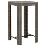 5 Piece Garden Bar Set with Cushions Grey Poly Rattan - 45-Degree Angle