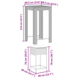 5 Piece Garden Bar Set with Cushions Grey Poly Rattan - Low Angle