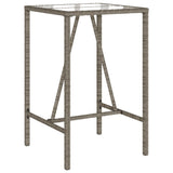 5 Piece Garden Bar Set with Cushions Grey Poly Rattan - 45-Degree Angle
