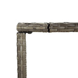 7 Piece Garden Bar Set with Cushions Grey Poly Rattan - Close-Up Angle