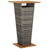 3 Piece Garden Bar Set with Cushions Grey Poly Rattan - 45-Degree Angle
