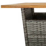 5 Piece Garden Bar Set with Cushions Grey Poly Rattan - Close-Up Angle