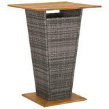 5 Piece Garden Bar Set with Cushions Grey Poly Rattan