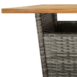 5 Piece Garden Bar Set with Cushions Grey Poly Rattan - Close-Up Angle