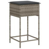 5 Piece Garden Bar Set with Cushions Grey Poly Rattan - Top-Down View