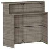 5 Piece Garden Bar Set with Cushions Grey Poly Rattan - 45-Degree Angle