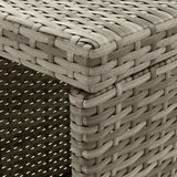 3 Piece Garden Bar Set with Cushions Grey Poly Rattan - Close-Up Angle