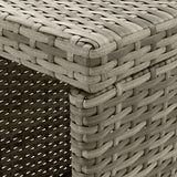 5 Piece Garden Bar Set with Cushions Grey Poly Rattan - Close-Up Angle
