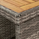 5 Piece Garden Bar Set with Cushions Grey Poly Rattan - Close-Up Angle