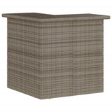 3 Piece Garden Bar Set with Cushions Grey Poly Rattan - 45-Degree Angle