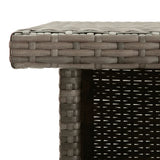 3 Piece Garden Bar Set with Cushions Grey Poly Rattan - Low Angle